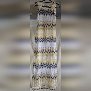 Tacera Chevron Maxi Dress, Size Small